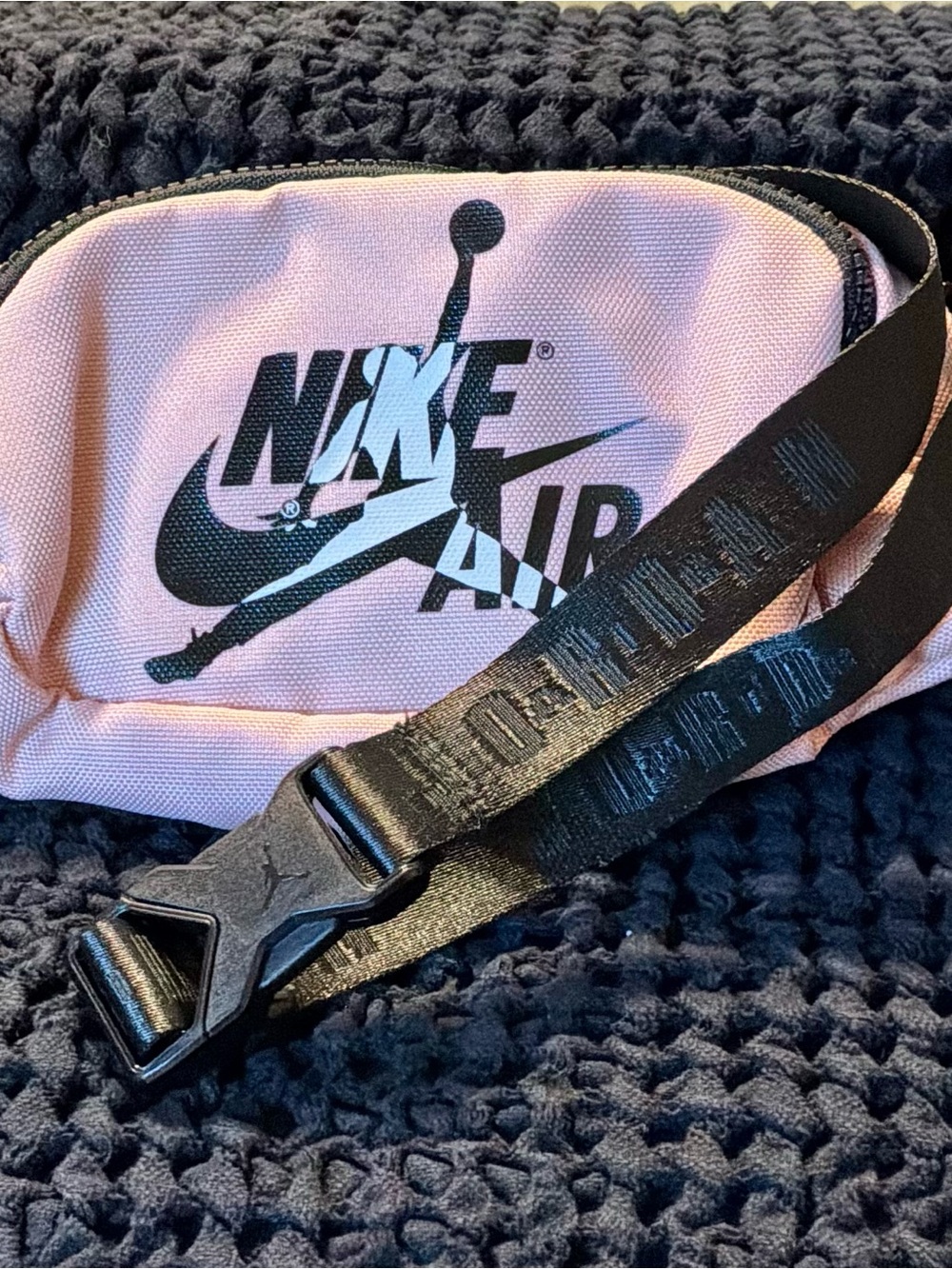 Nike Pink Crossbody Bag with Black Strap